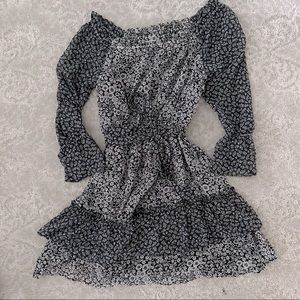 Loft off shoulder tie waist dress